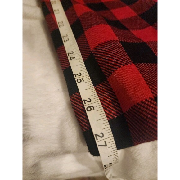 DKNY Red Plaid Checkered Stretch Casual Legging Pants Size M - Picture 5 of 6